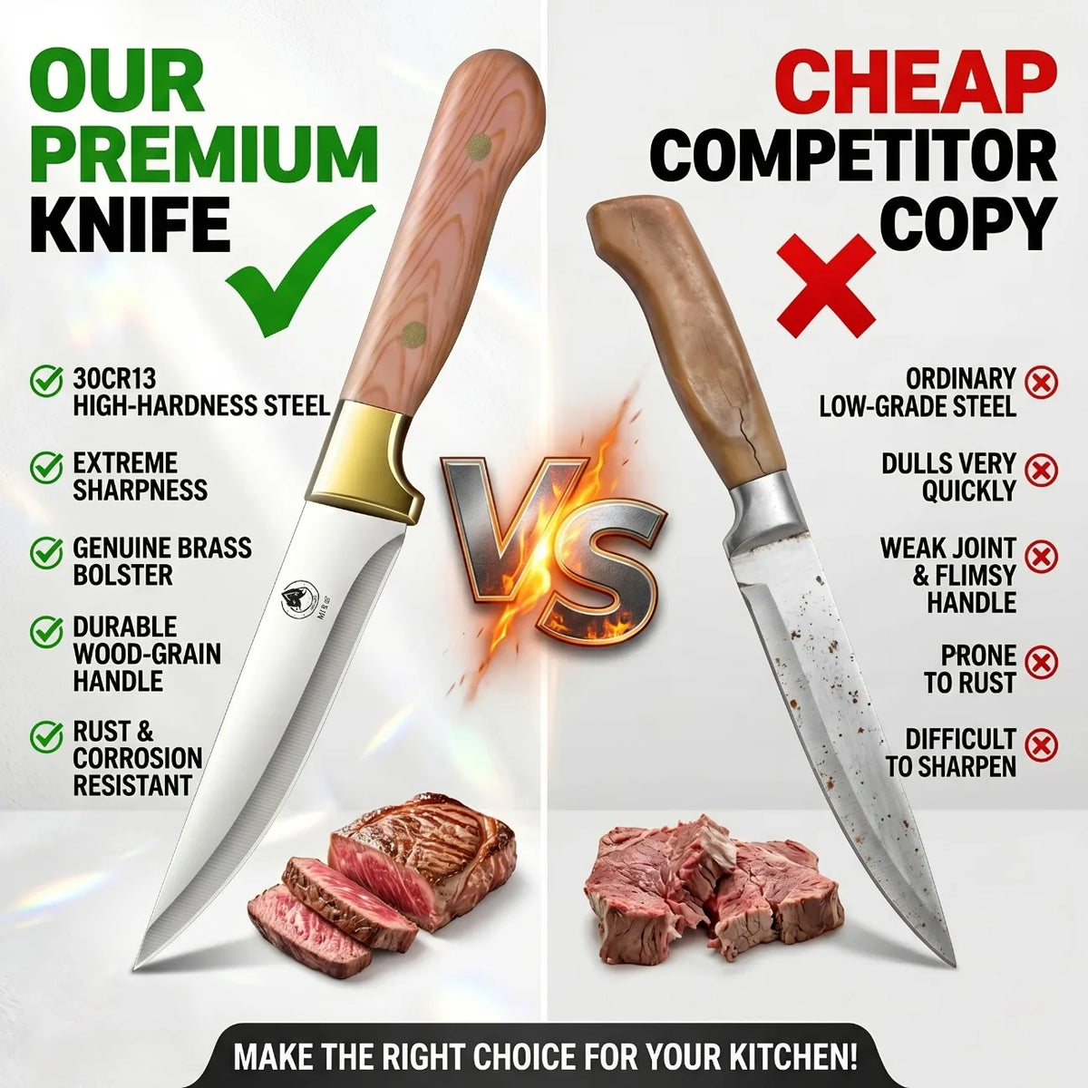 3-Piece Professional Kitchen Knife Set with Sheaths Kitchen Knife Set Axl