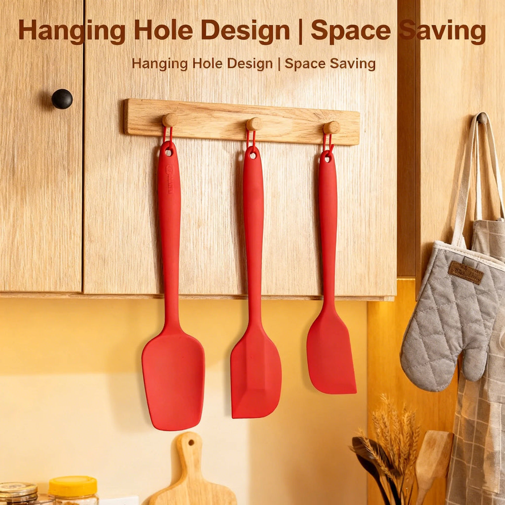 3-Piece Silicone Spatula Set – Heat-Resistant Baking Tools Silicone Spatula Set Axl