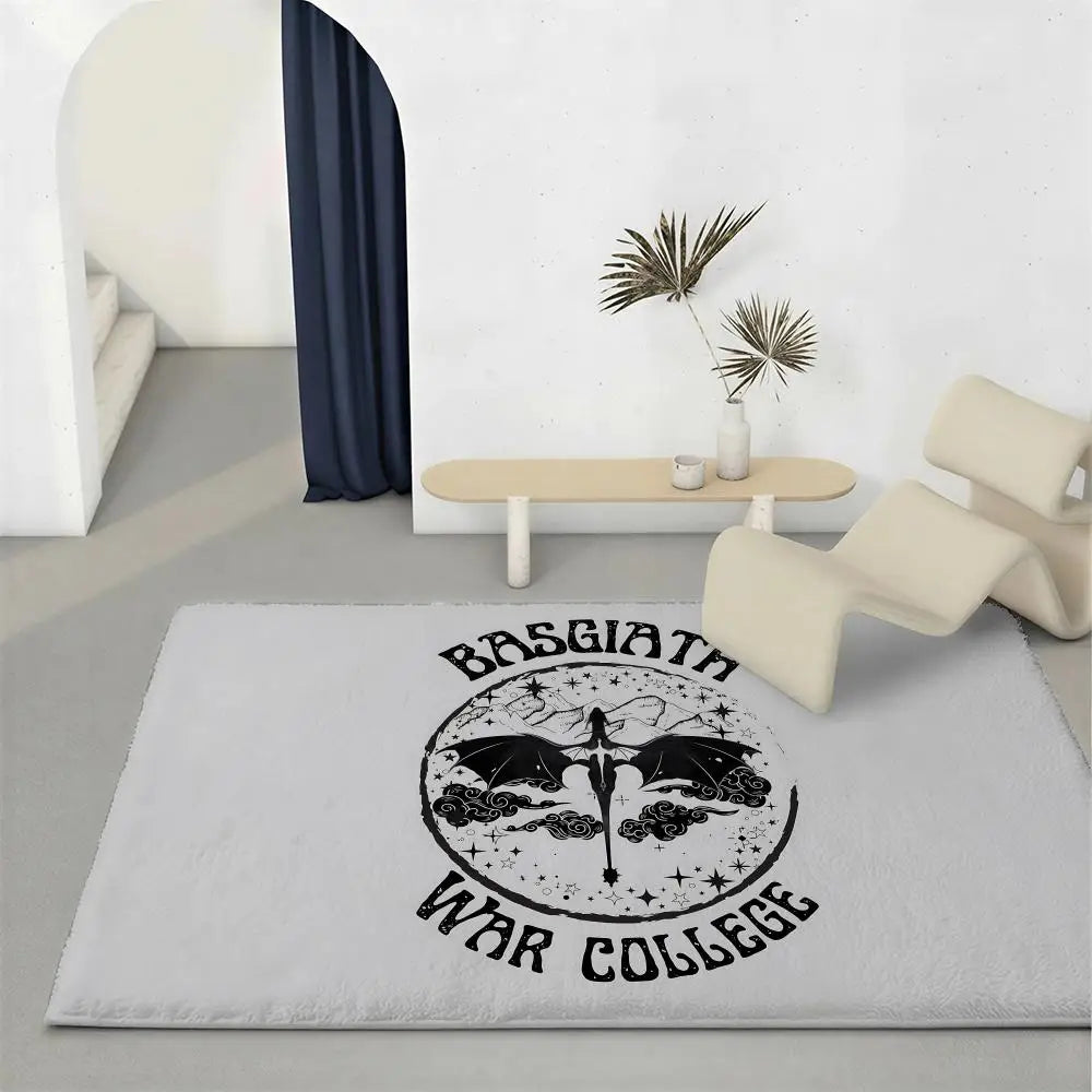 Fourth Wing Fantasy Flannel Floor Mat – Non-Slip Indoor Rug Flannel Floor Mat Axl White4 50x80cm