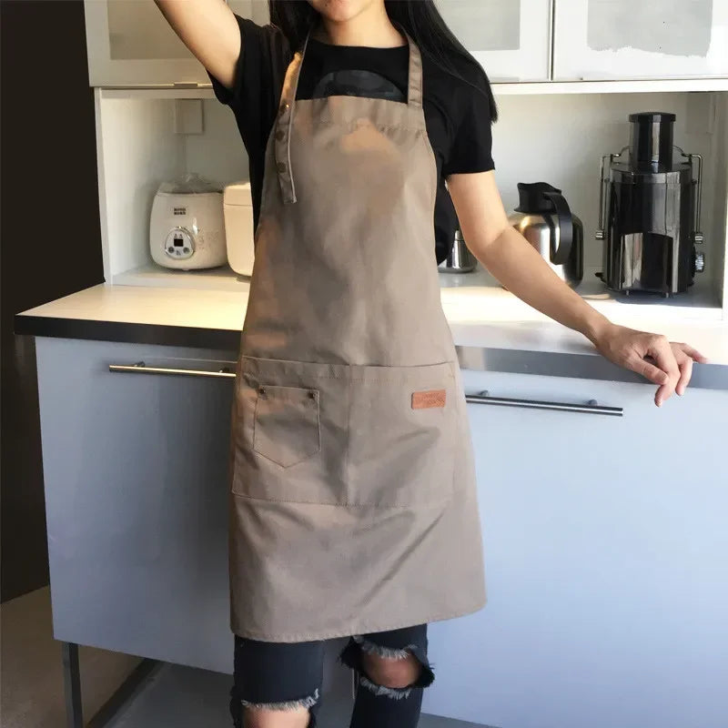 Canvas Bib Apron for Cooking, BBQ & Hairdressing – Unisex Bib Apron Axl