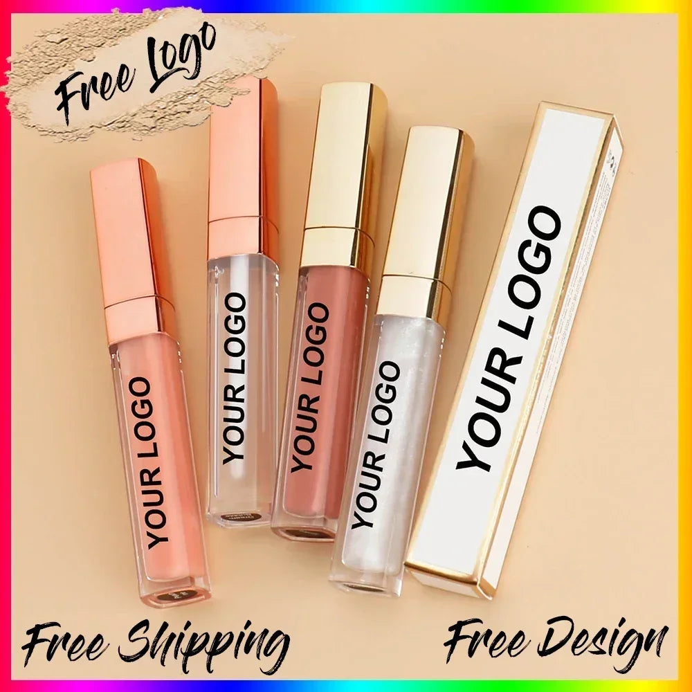 Vegan Matte Liquid Lipstick & Clear Lip Gloss – Gold Tube Wand Liquid Lipstick Axl