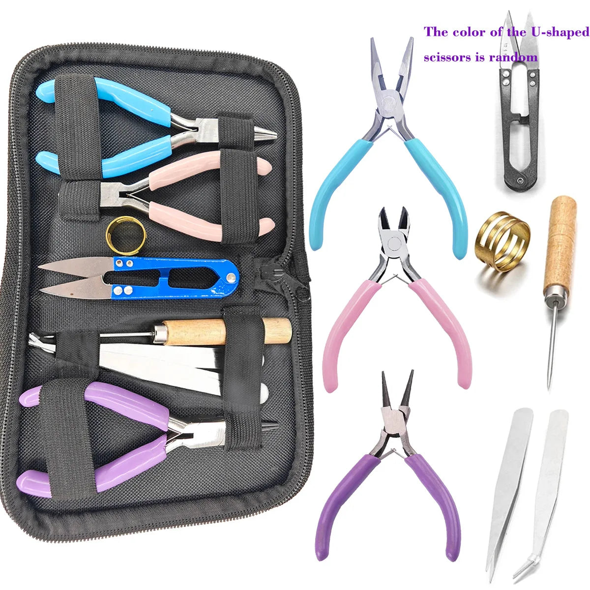 Jewelry Pliers Set – Round, Needle, Wire & Elbow Craft Tools Jewelry Pliers Set Axl Random Color 1set