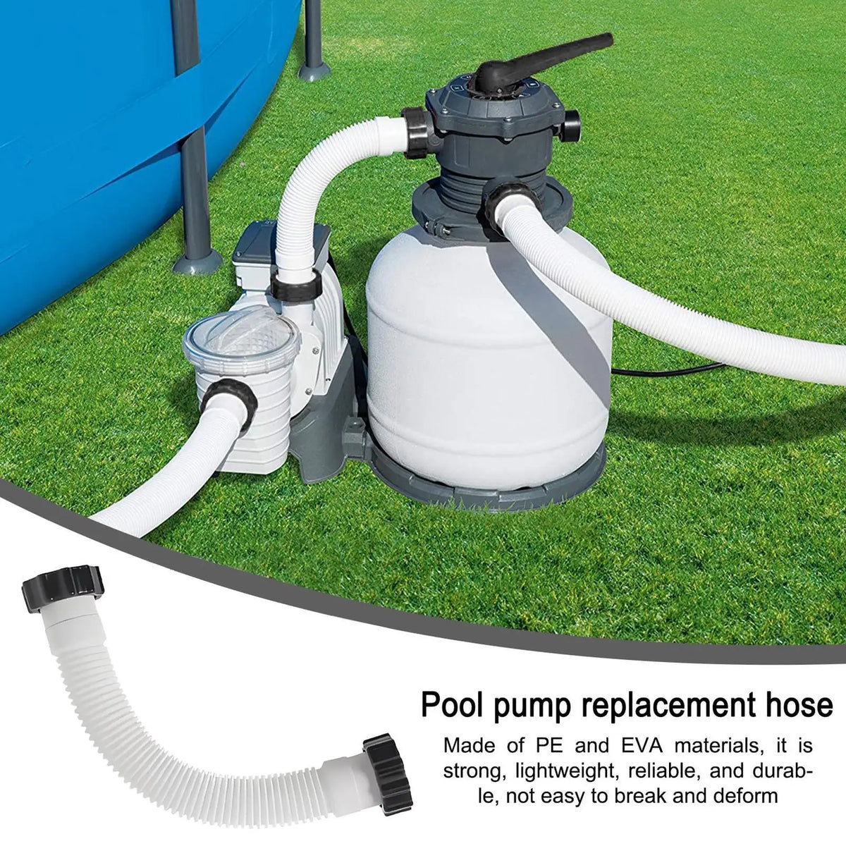 Pool Pump Replacement Hose 59" Quick-Connect Heavy-Duty Pool Pump Hose Axl