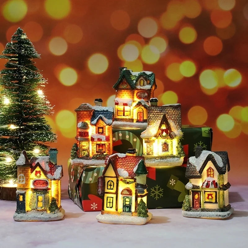 Christmas Resin Miniature House Ornament | Micro Landscape Decor Christmas Ornament Axl