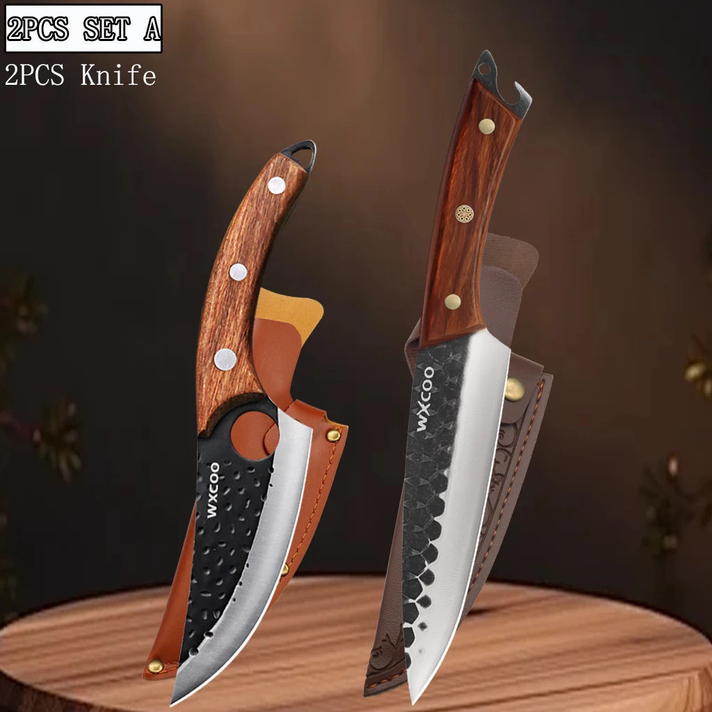 WXCOO Chef Knife Set 1-4PCS | Forged Stainless Steel Knives Kitchen Knife Set Axl 2PCS A