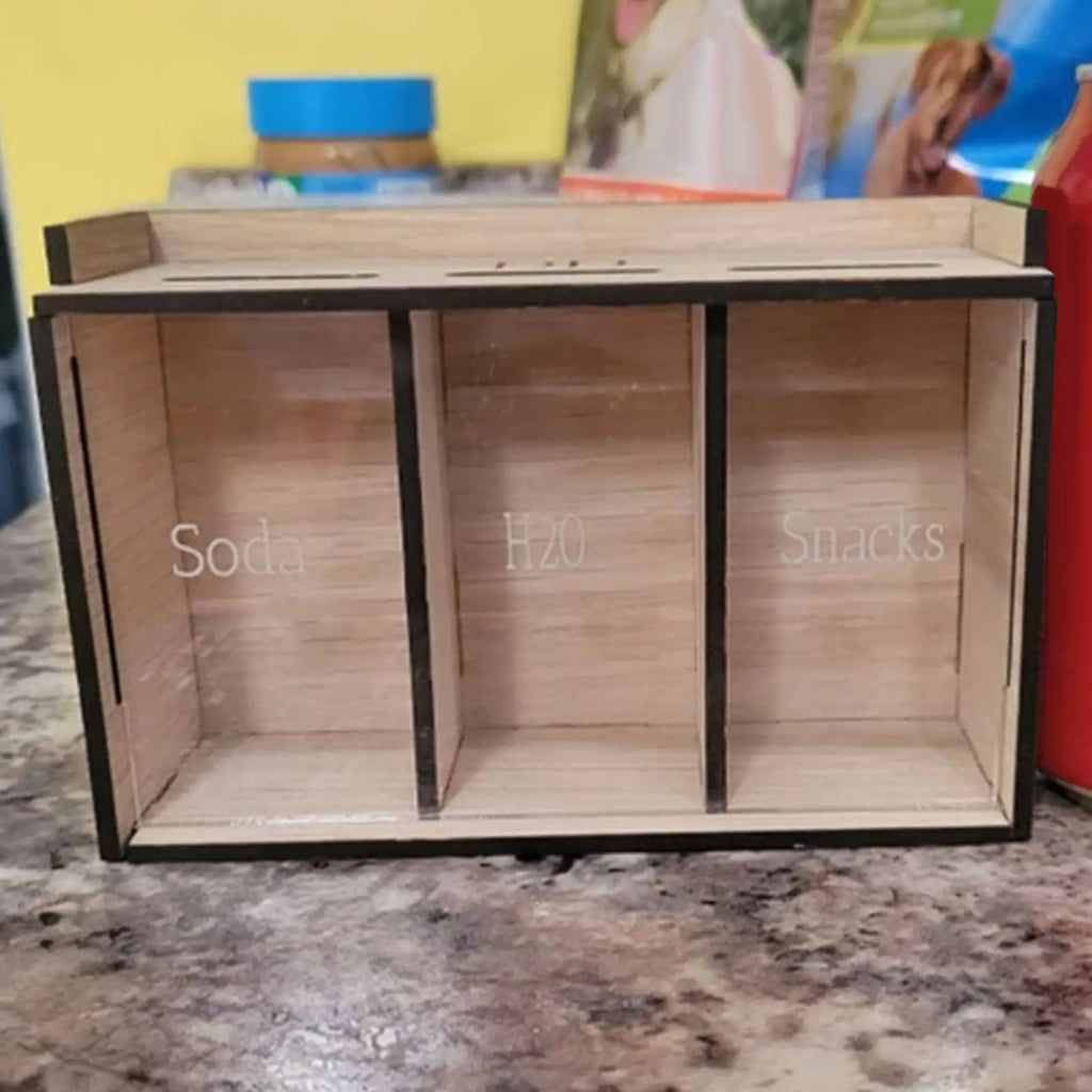 Wooden Coin Bank Box – 3 Compartments & Removable Lid Wooden Coin Bank Axl