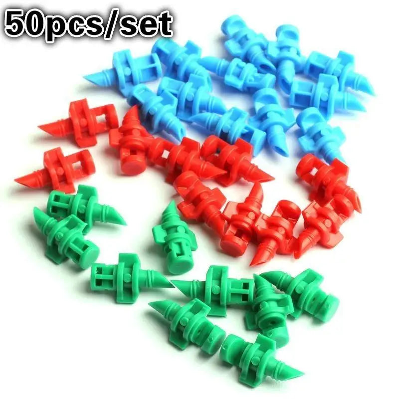 50-Pack 90/180/360° Garden Misting Sprinkler Nozzles Irrigation Nozzle Set Axl
