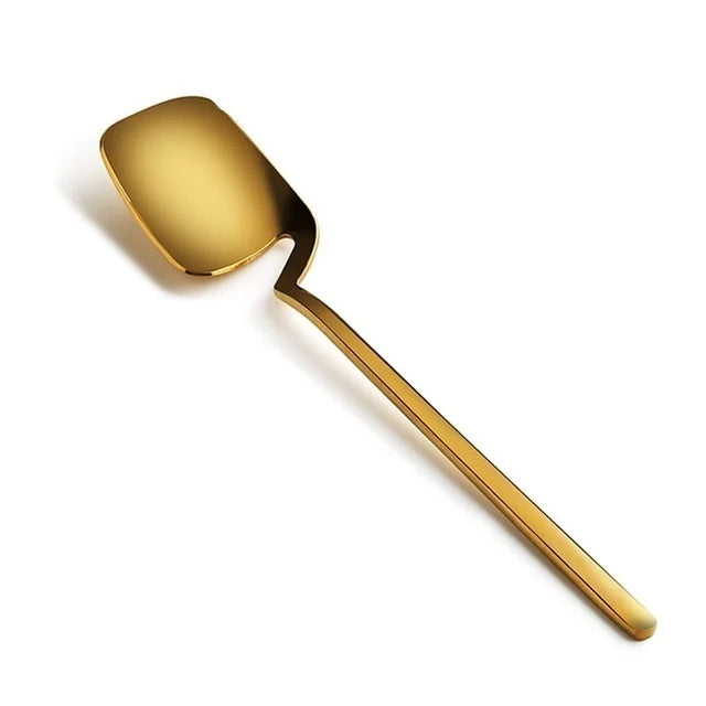 Long Handle Stainless Steel Dessert Spoon | Coffee & Ice Cream Dessert Spoon Axl gold