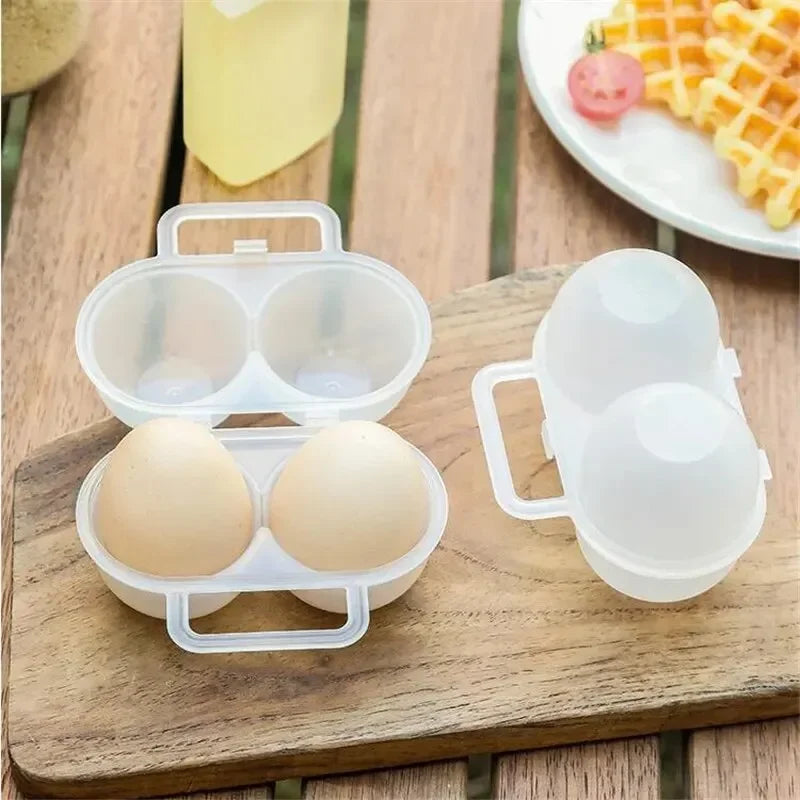 2-Cell Portable Egg Carrier Box – Shock-Absorbing PP Case Egg Storage Box Axl