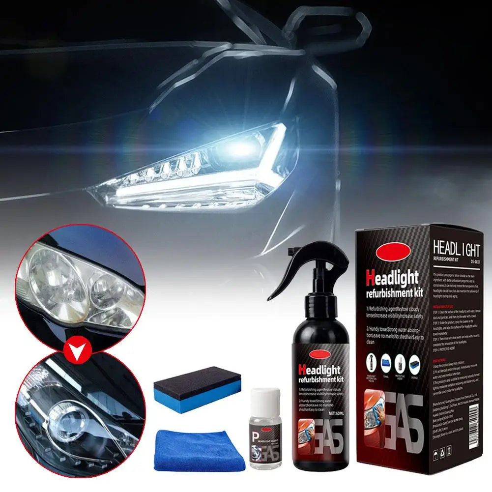 DIY Headlight Restoration Kit 180ml – UV Protection Cleaner Headlight Restoration Kit Axl