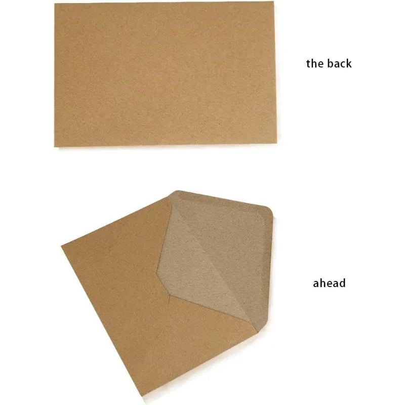 100 Kraft Mini Window Envelopes – Wedding & Gift Cards Kraft Paper Envelopes Axl