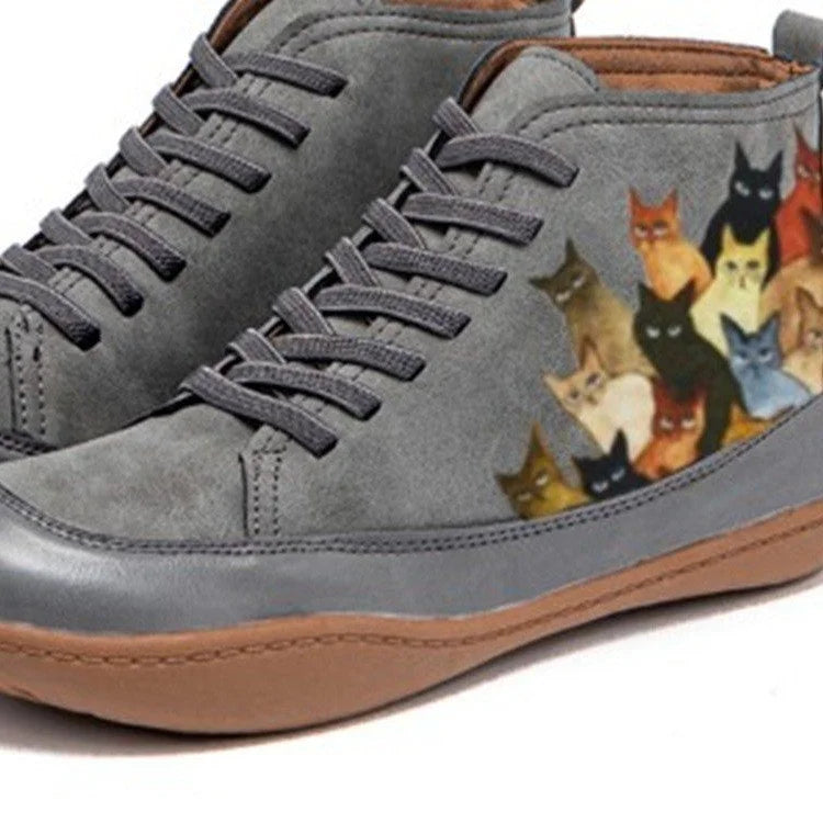 Women's Slip-On Ankle Boots with Fur – Square Heel PU Women's Ankle Boots Axl 36 F59gray