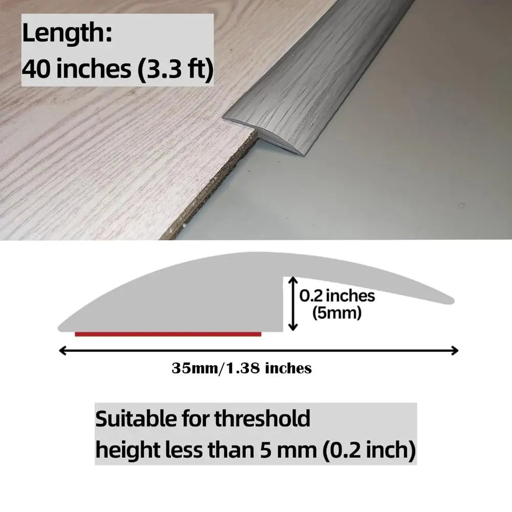 Self-Adhesive PVC Floor Transition Strip – 100cm Threshold Cover Floor Transition Strip Axl