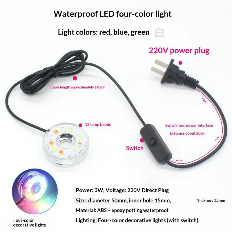 USB LED Submersible Aquarium Light – Colorful Waterproof Lamp Aquarium LED Light Axl A1 220V