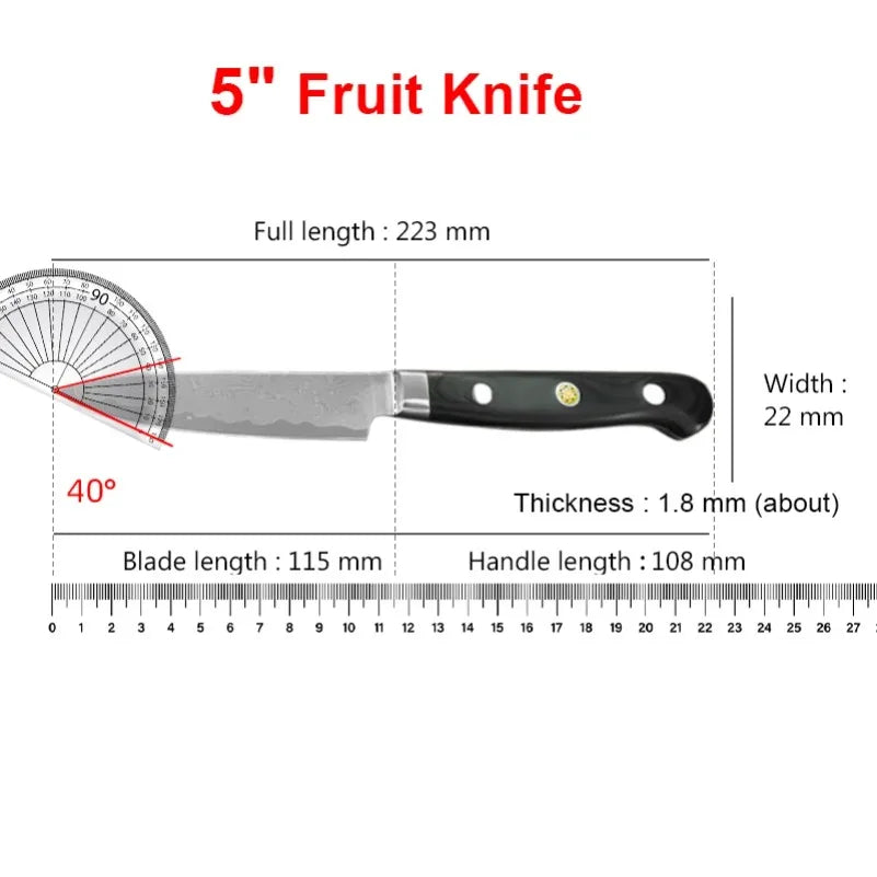 Damascus Steel Chef Knife with G10 Handle | InLeung Damascus Chef Knife Axl