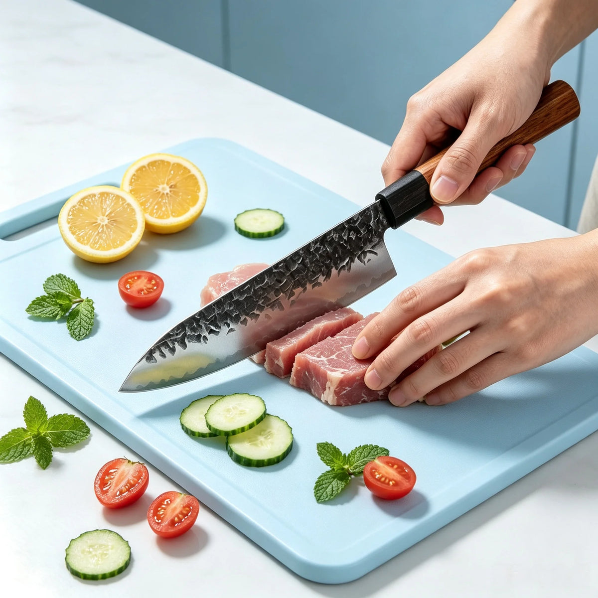 Hand Forged Cleaver Chef Knife – Sharp Stainless Steel Chef Cleaver Knife Axl