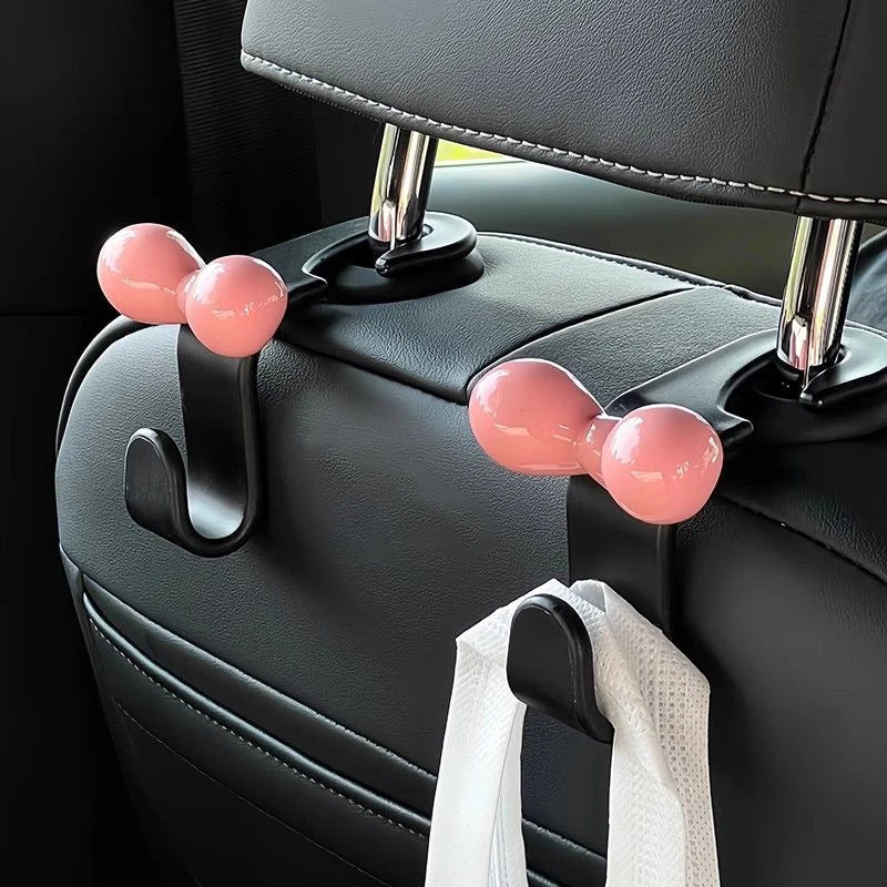 Cute Bow Car Headrest Hook – Purse & Bag Hanger Organizer Car Headrest Hook Axl Black