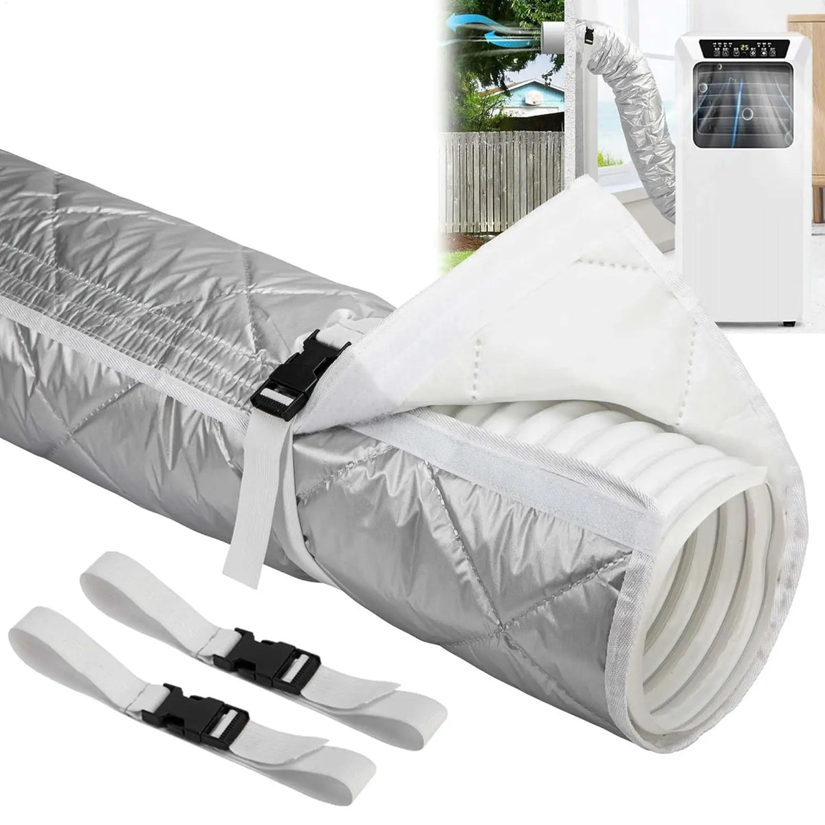 AC Exhaust Hose Insulation Cover – 5.9" Heat-Resistant Sleeve AC Hose Cover Axl