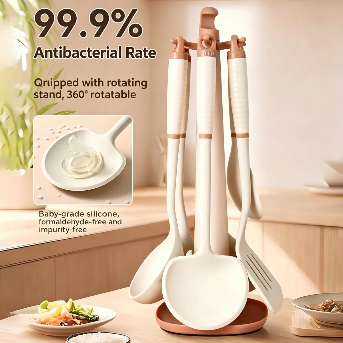 PLYS Silicone Kitchen Utensil Set – Heat Resistant Cooking Tools Silicone Utensil Set Axl