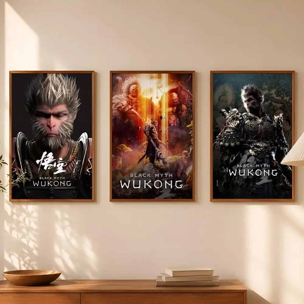 Black Myth Wukong Self-Stick HD Wall Poster – Waterproof Art Wall Art Poster Axl