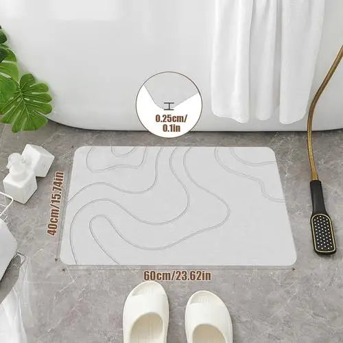 Quick-Dry Non-Slip Bath Mat – Absorbent Shower & Door Rug Bath Mat Axl Light Gray