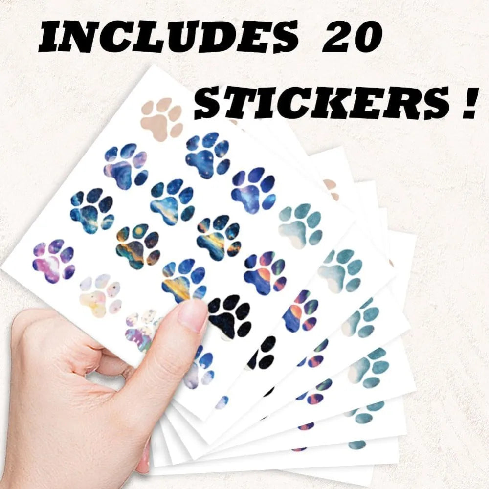 Paw Print Self-Adhesive Stickers – 20 Sheets, 320 pcs Decorative Stickers Axl