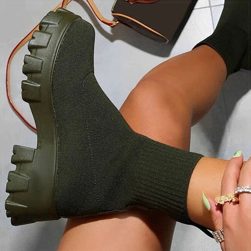 HAJINK Women's Platform Ankle Boots – Heeled Spring Winter Platform Ankle Boots Axl