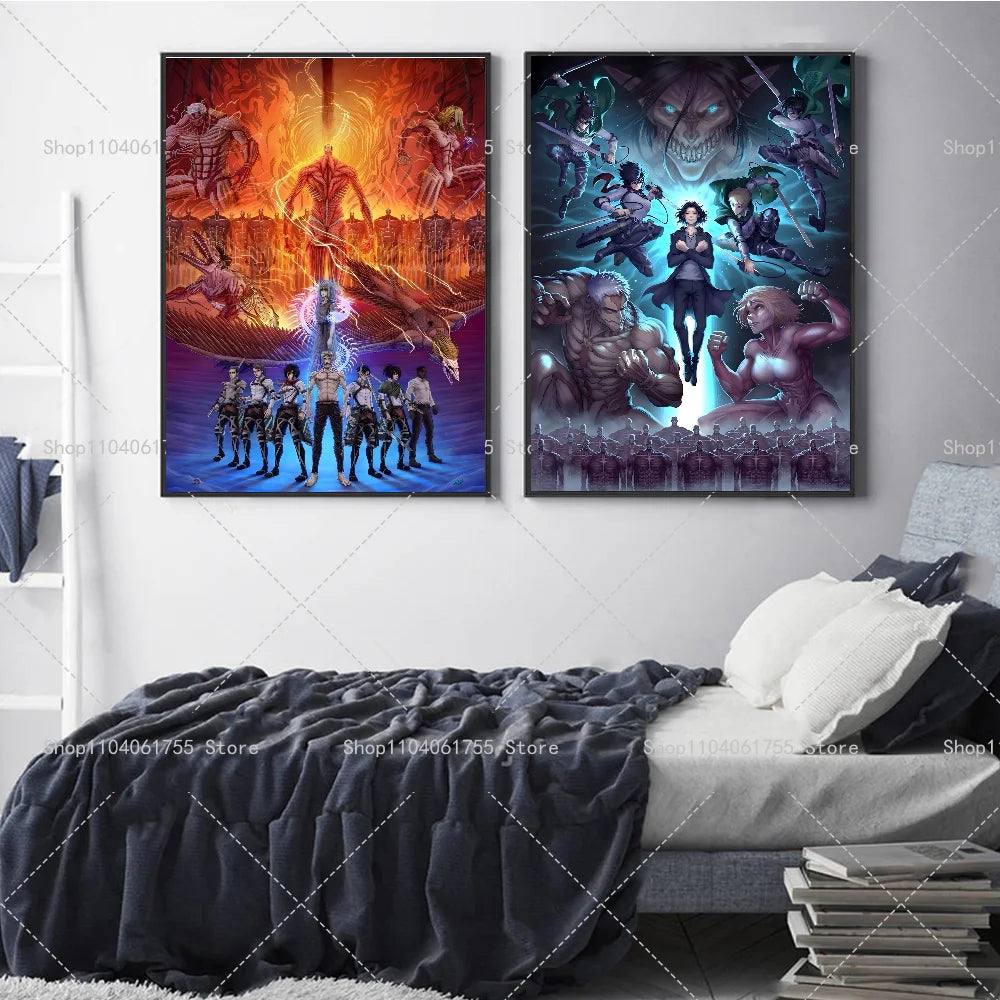 Attack on Titan Anime Wall Poster – Self-Adhesive Waterproof Art Anime Wall Poster Axl