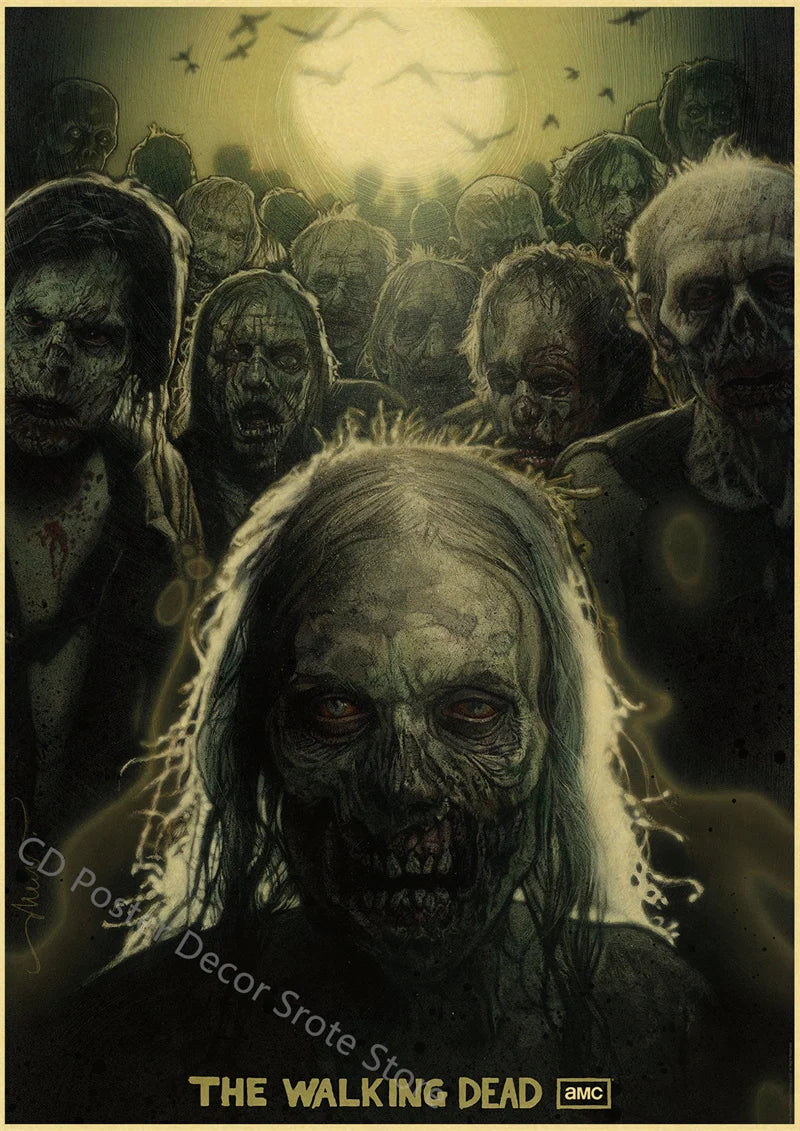 Walking Dead Retro Vintage Poster | Wall Art Print A3/A4 Wall Art Poster Axl 5 A4