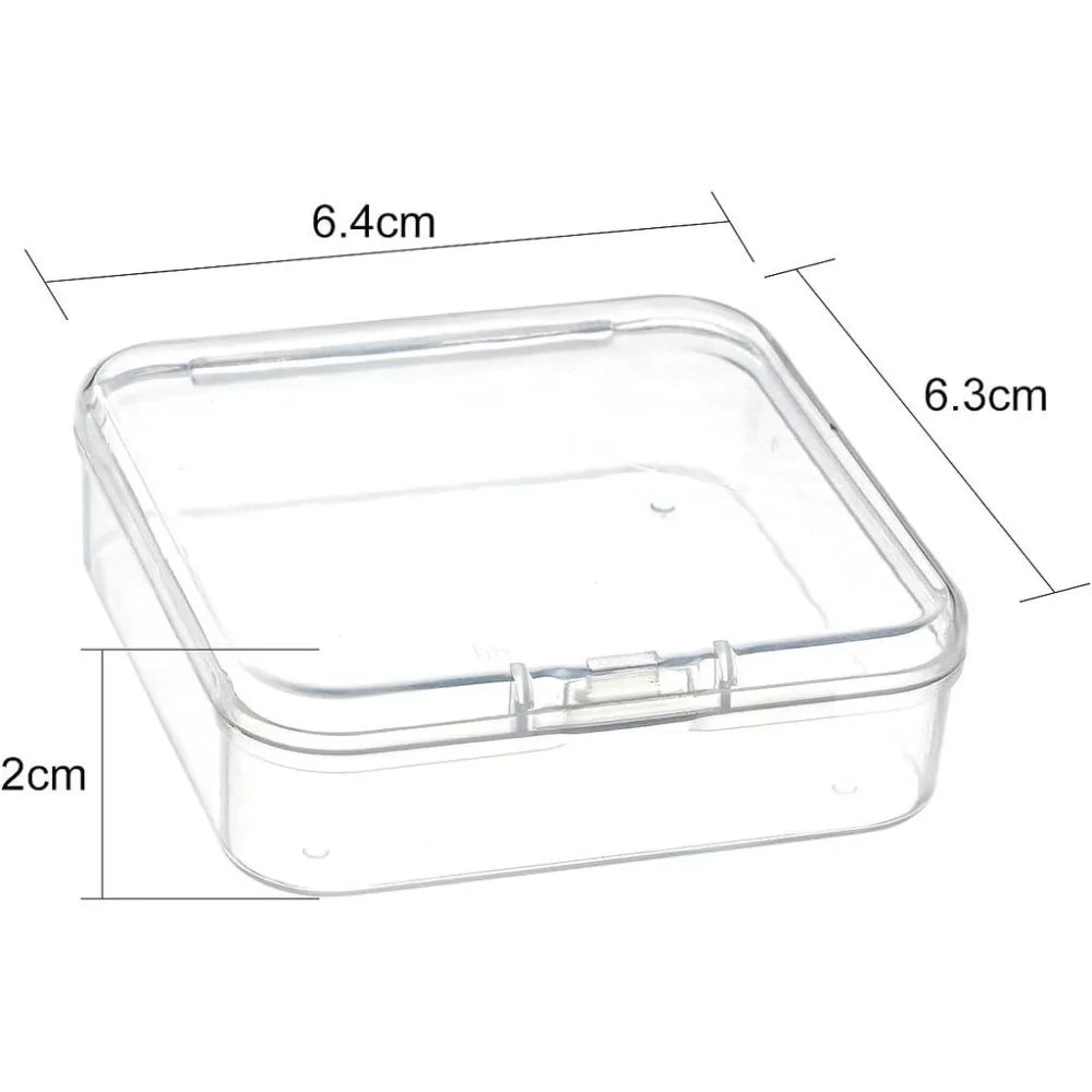 6-Pack Mini Bead Storage Containers with Hinged Lid – Clear Craft Storage Boxes Axl