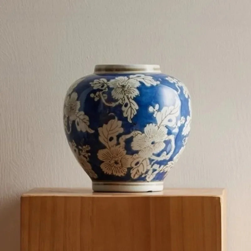 Jingdezhen Blue & White Porcelain Vase | Handmade Home Decor Porcelain Decorative Vase Axl