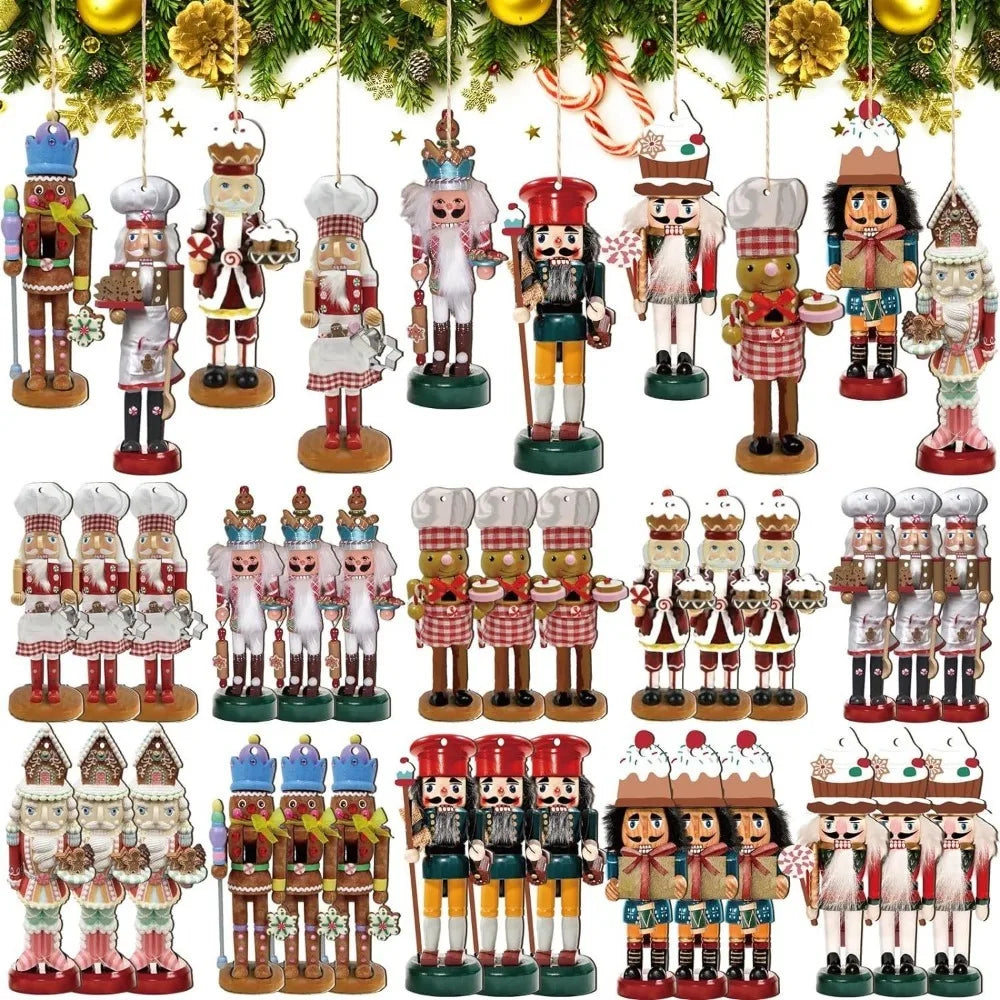 20 Pcs Wooden Christmas Tree Ornaments – Cartoon Pendant Set Christmas Ornament Set Axl