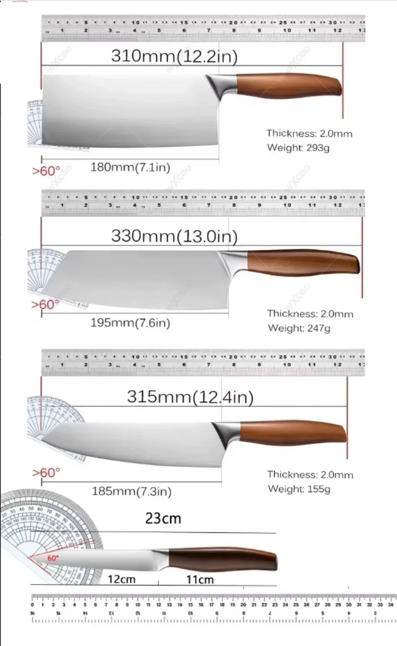 Professional Stainless Steel Kitchen Knife Set – Chef & Cleaver Kitchen Knife Set Axl