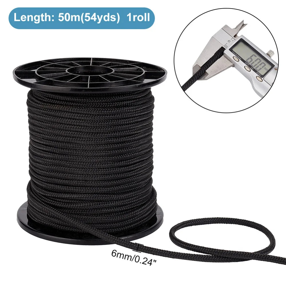 54 Yards 6mm Braided Nylon Rope – Paracord for Camping & DIY Braided Nylon Rope Axl AECH04-04944