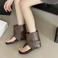 Women's Retro Buckle Wedge Sandals – High-Top Roman Style Women's Wedge Sandals Axl brown 37