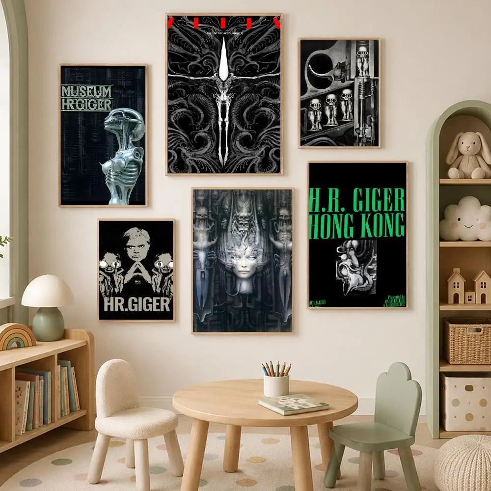 H.R. Giger Wall Art Poster – Self-Stick Waterproof Decor Wall Art Poster Axl