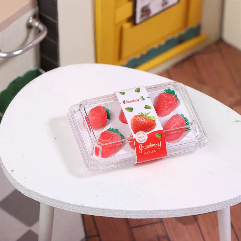 1:12 Dollhouse Mini Fruit & Vegetable Set with Clear Box Dollhouse Miniature Set Axl