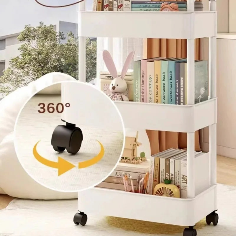 3/4-Tier Rolling Storage Cart with Lockable Wheels | Kitchen & Bath Rolling Storage Cart Axl