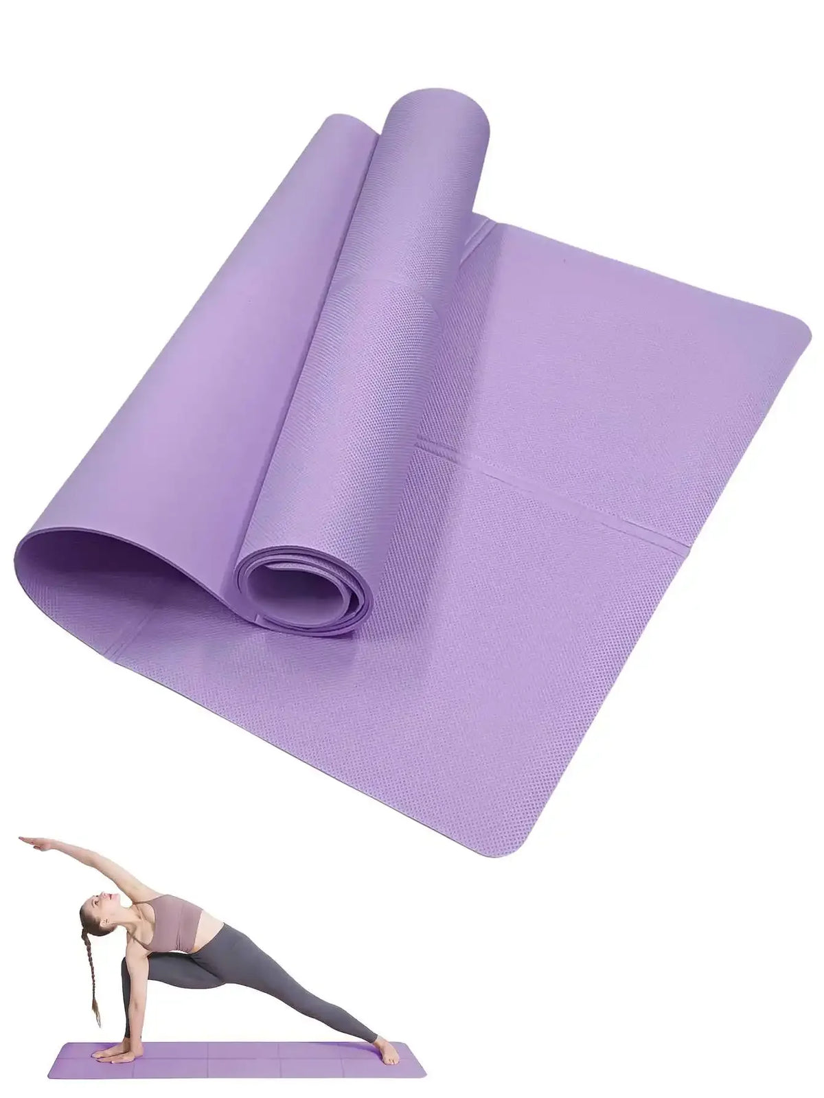 4mm Anti-Slip EVA Yoga Mat – Portable Pilates & Gym Mat Yoga Mat Axl PURPLE 173x60x0.4cm