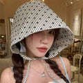 Floral Bucket Hat – French Wide Brim Adjustable Sun Hat Bucket Hat Axl Beige