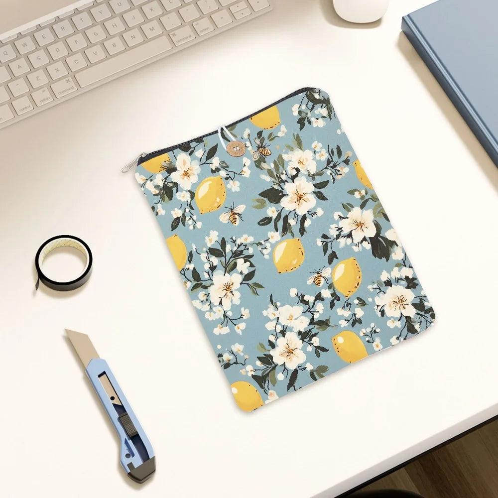 Polyester Book Cover Notebook Wrap with Button – Lemon Print Notebook Cover Wrap Axl