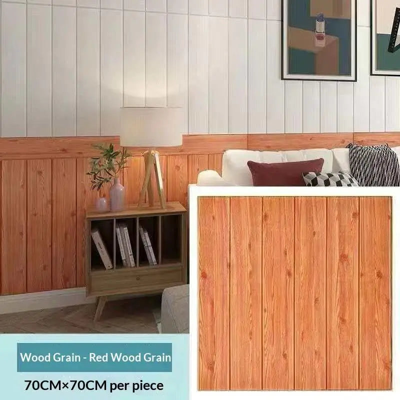 3D Wood Slat Wall Panels – Self-Adhesive XPE Foam Decor Wall Panel Tiles Axl A4