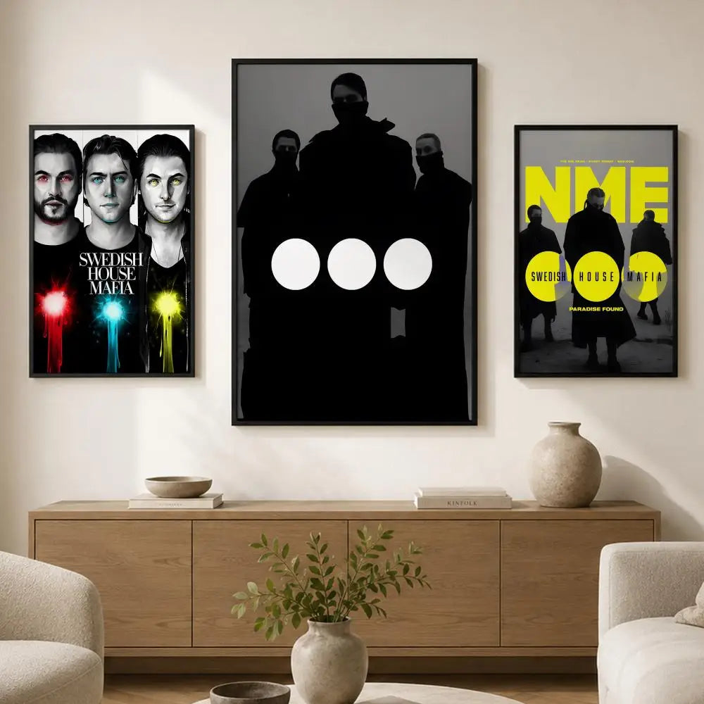 Swedish House Mafia Waterproof PVC Wall Poster – Peel & Stick HD Wall Art Poster Axl