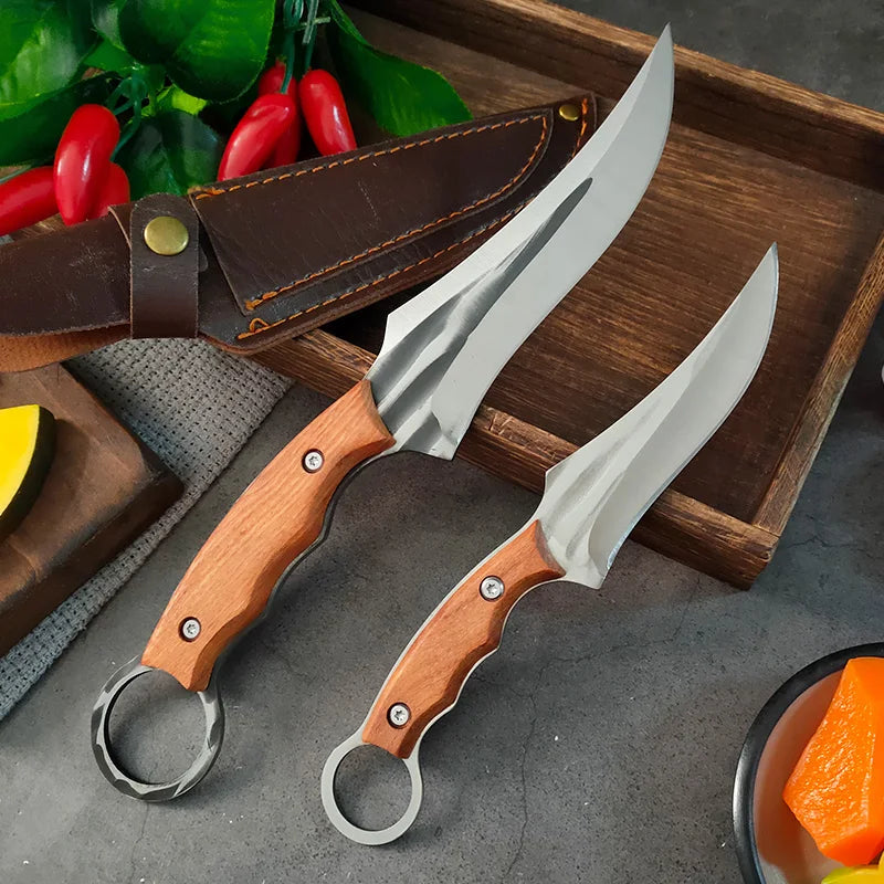 InLeung Hand-Forged Chef Knife & Meat Cleaver | 5Cr15Mov Steel Chef Knife Cleaver Axl