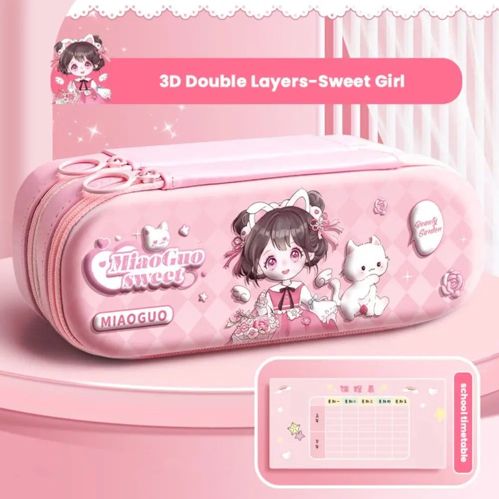 Capybara 3D Pencil Case – Double Layer Large Capacity Pen Box Pencil Case Axl Sweet Girl