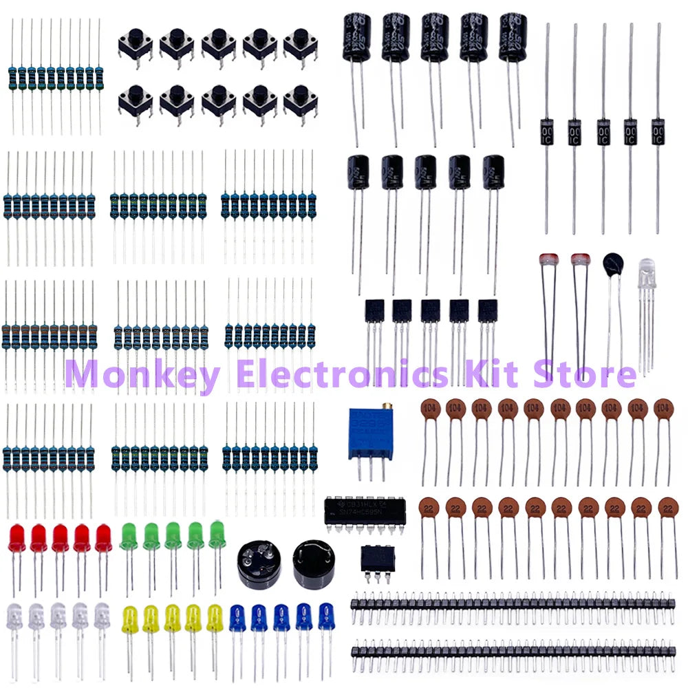 Arduino UNO & Raspberry Pi 830-Hole Electronics Component Kit Electronics Component Kit Axl 1 Set