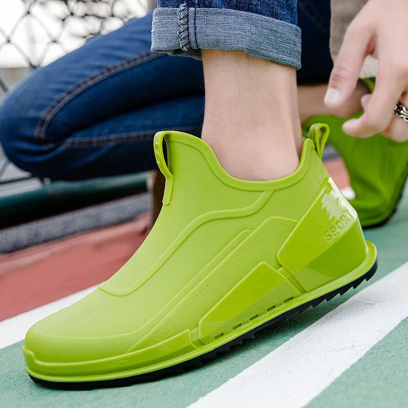 Men's Waterproof Ankle Rain Boots – Non-Slip Outdoor Fishing Men's Rain Boots Axl
