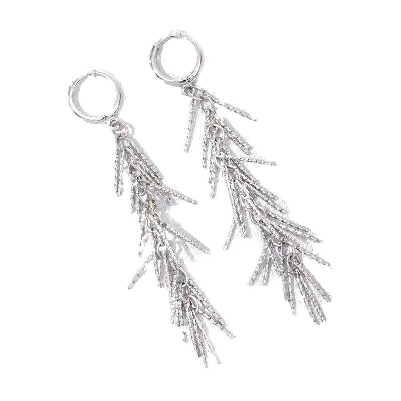 Metal Long Tassel Drop Earrings for Women – Dangle Jewelry Tassel Drop Earrings Axl onesize