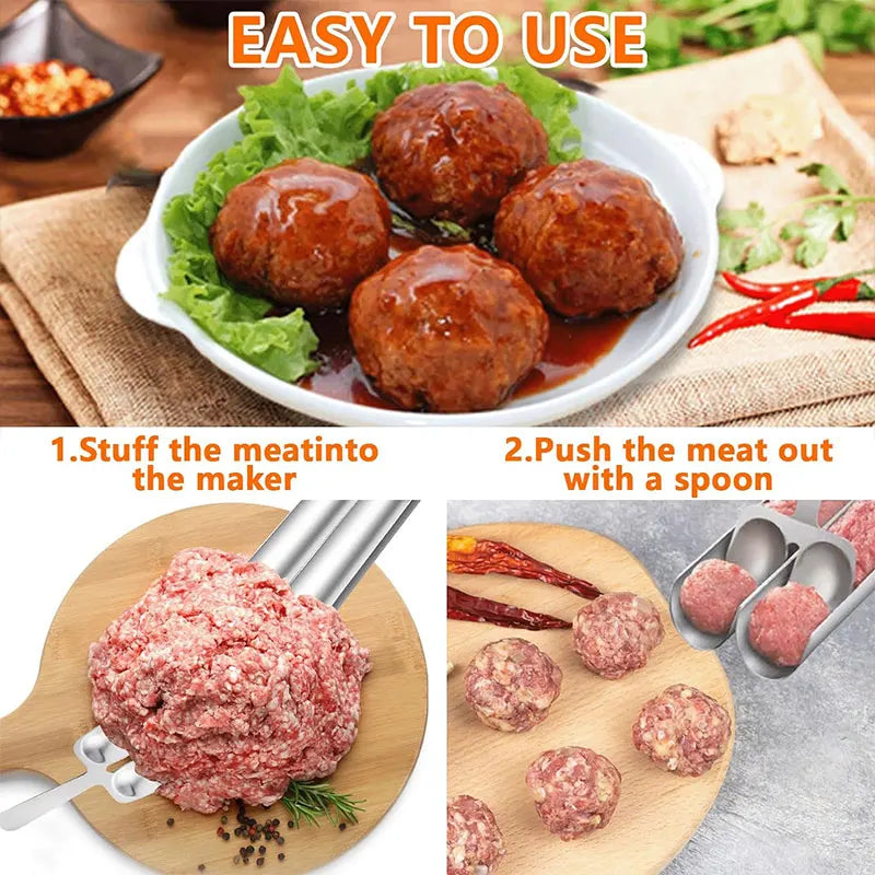 Stainless Steel Meatball Maker with Cutting Spade | 2/4 Scoop Meatball Maker Tool Axl
