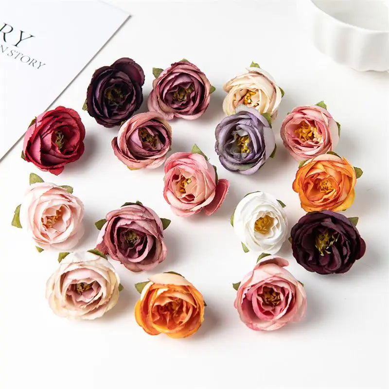 Silk Artificial Rose Heads 40/80 Pcs – Wedding & Home Decor Artificial Flowers Axl